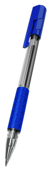 Ручка шариков. Deli Arrow EQ01730 прозрачный/синий d=1мм син. черн. резин. манжета - купить недорого с доставкой в интернет-магазине