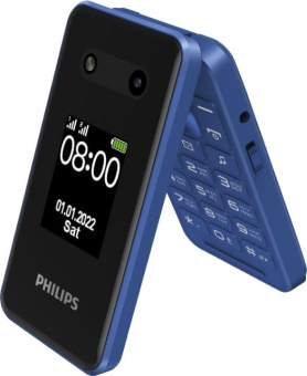 Мобильный телефон Philips E2602 Xenium синий раскладной 2Sim 2.8" 240x320 Nucleus 0.3Mpix GSM900/1800 FM microSD max32Gb - купить недорого с доставкой в интернет-магазине