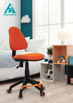 Кресло детское Бюрократ KD-4-F оранжевый жираф крестов. пластик подст.для ног - купить недорого с доставкой в интернет-магазине