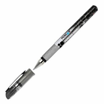 Ручка гелев. Pensan Nano Gel (6020/12BLACK) серебристый d=0.7мм черн. черн. игловидный пиш. наконечник линия 0.5мм резин. манжета - купить недорого с доставкой в интернет-магазине