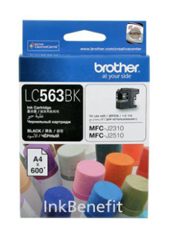 Картридж струйный Brother LC563BK черный (600стр.) для Brother MFC-J2510 - купить недорого с доставкой в интернет-магазине