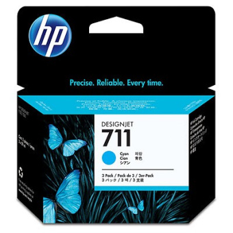 Картридж струйный HP 711 CZ134A голубой x3упак. (29мл) для HP DJ T120/T520 - купить недорого с доставкой в интернет-магазине