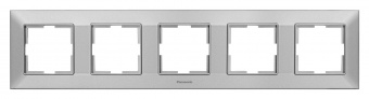 Рамка Panasonic Arkedia Slim WNTF08052SL-RU 5x горизонтальный монтаж пластик серебро (упак.:1шт) - купить недорого с доставкой в интернет-магазине