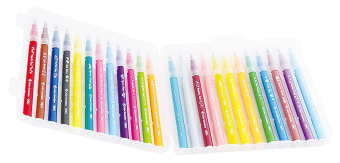 Фломастеры Deli EC10324 Color Emotion кисть смываемые 24цв. пластиковый пенал (24шт.) - купить недорого с доставкой в интернет-магазине
