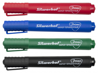 Набор маркеров перманентных Silwerhof Prime скошенный пиш. наконечник 2-5мм 4цв. пакет с европодвесом - купить недорого с доставкой в интернет-магазине