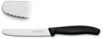 Нож кухонный Victorinox Swiss Classic (6.7833) стальной столовый лезв.110мм серрейт. заточка черный без упаковки - купить недорого с доставкой в интернет-магазине