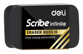 Ластик Deli EH00510 Scribe Infinite 20x10x40мм черный индивидуальная картонная упаковка - купить недорого с доставкой в интернет-магазине