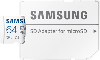 Флеш карта microSDXC 64Gb Class10 Samsung MB-MC64KA EVO PLUS + adapter - купить недорого с доставкой в интернет-магазине