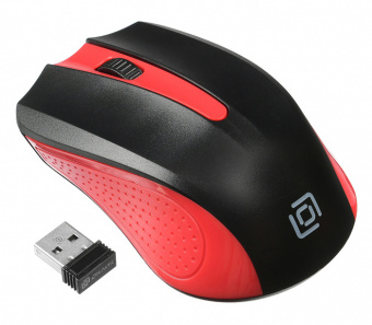 Мышь Оклик 485MW черный/красный оптическая (1200dpi) беспроводная USB для ноутбука (3but) - купить недорого с доставкой в интернет-магазине