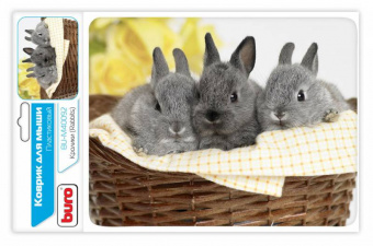 Коврик для мыши Buro BU-M40092 рисунок/кролики 230x180x2мм - купить недорого с доставкой в интернет-магазине