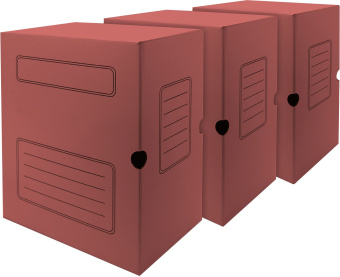 Короб архивный Silwerhof микрогофрокартон корешок 150мм красный (упак.:3шт) - купить недорого с доставкой в интернет-магазине