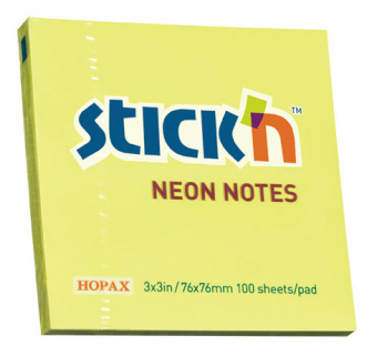 Блок самоклеящийся бумажный Stick`n 21133 76x76мм 100лист. 70г/м2 неон желтый - купить недорого с доставкой в интернет-магазине