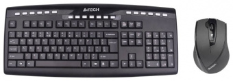 Клавиатура + мышь A4Tech 9200F клав:черный мышь:черный USB 2.0 беспроводная Multimedia - купить недорого с доставкой в интернет-магазине