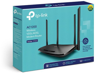 Роутер беспроводной TP-Link Archer VR300 AC1200 10/100BASE-TX/ADSL черный - купить недорого с доставкой в интернет-магазине