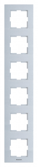 Рамка Panasonic Karre Plus WKTF08162SL-RU 6x вертикальный монтаж пластик серебро (упак.:1шт) - купить недорого с доставкой в интернет-магазине