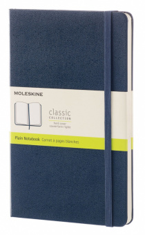 Блокнот Moleskine CLASSIC QP062B20 Large 130х210мм 240стр. нелинованный твердая обложка синий сапфир - купить недорого с доставкой в интернет-магазине