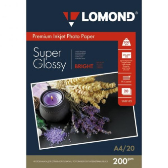 Фотобумага Lomond 1101112 A4/200г/м2/20л./белый высокоглянцевое для струйной печати - купить недорого с доставкой в интернет-магазине