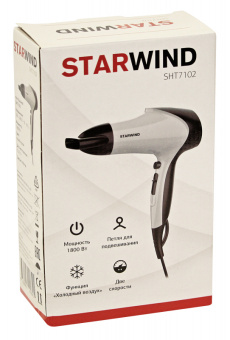 Фен Starwind SHT7102 1800Вт белый/черный - купить недорого с доставкой в интернет-магазине