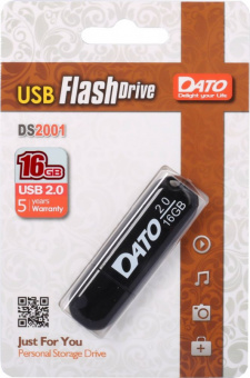 Флеш Диск Dato 16Gb DS2001 DS2001-16G USB2.0 черный - купить недорого с доставкой в интернет-магазине
