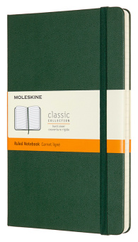 Блокнот Moleskine CLASSIC QP060K15 Large 130х210мм 240стр. линейка твердая обложка зеленый - купить недорого с доставкой в интернет-магазине