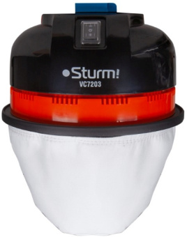 Строительный пылесос Sturm! VC7203 1600Вт оранжевый - купить недорого с доставкой в интернет-магазине
