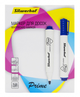 Маркер для досок Silwerhof Prime пулевидный пиш. наконечник 1-3мм синий коробка - купить недорого с доставкой в интернет-магазине