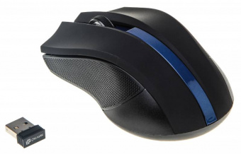 Мышь Оклик 615MW черный/синий оптическая (1000dpi) беспроводная USB для ноутбука (3but) - купить недорого с доставкой в интернет-магазине