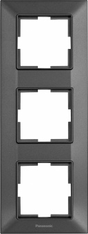 Рамка Panasonic Arkedia Slim WNTF08132DG-RU 3x вертикальный монтаж пластик дымчатый (упак.:1шт) - купить недорого с доставкой в интернет-магазине