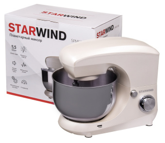 Миксер планетарный Starwind SPM5188 1000Вт бежевый - купить недорого с доставкой в интернет-магазине