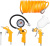 Набор пневмоинструментов Deko DKPT04 компл.:4 предмета 400л/мин оранжевый/черный - купить недорого с доставкой в интернет-магазине