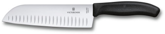Нож кухонный Victorinox Swiss Classic (6.8523.17B) стальной сантоку лезв.170мм черный блистер - купить недорого с доставкой в интернет-магазине
