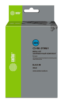 Заправочный набор Cactus CS-RK-3YM61 №305 черный 30мл для HP DeskJet 2710/2120/2721/2722 - купить недорого с доставкой в интернет-магазине