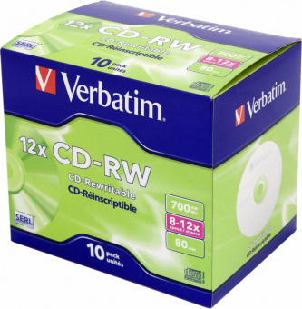 Диск CD-RW Verbatim 700Mb 12x Jewel case (10шт) (43148) - купить недорого с доставкой в интернет-магазине