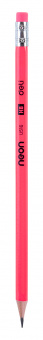 Карандаш ч/г Deli EU51606-1 Neon HB ассорти туба пл. (1шт) ластик - купить недорого с доставкой в интернет-магазине