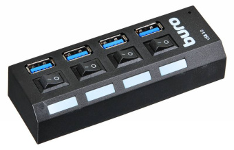 Разветвитель USB 3.0 Buro BU-HUB4-U3.0-L 4порт. черный - купить недорого с доставкой в интернет-магазине