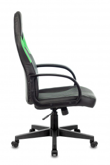 Кресло игровое Zombie RUNNER черный/зеленый эко.кожа крестов. пластик - купить недорого с доставкой в интернет-магазине