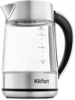 Чайник электрический Kitfort KT-690 1.7л. 2200Вт прозрачный (корпус: стекло) - купить недорого с доставкой в интернет-магазине