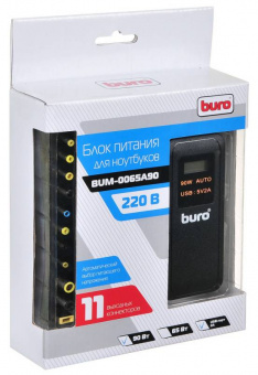 Блок питания Buro BUM-0065A90 автоматический 90W 12V-20V 11-connectors 5A 1xUSB 2.1A от бытовой электросети LСD индикатор - купить недорого с доставкой в интернет-магазине