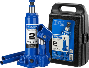 Домкрат Зубр Профессионал T50 бутылочный гидравлический синий (43060-2-K_Z01) - купить недорого с доставкой в интернет-магазине