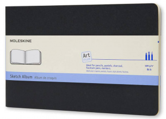 Блокнот для рисования Moleskine ART CAHIER SKETCH ALBUM ARTSKA3 Large 130х210мм обложка картон 88стр. черный - купить недорого с доставкой в интернет-магазине