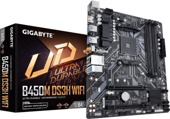 Материнская плата Gigabyte B450M DS3H WIFI Soc-AM4 AMD B450 4xDDR4 mATX AC`97 8ch(7.1) GbLAN RAID+HDMI - купить недорого с доставкой в интернет-магазине