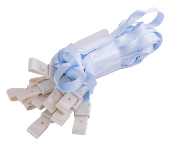 Шнур для пропуска Deli 8352l-blue 45х1см нейлон голубой (упак.:12шт) пластиковый пакет - купить недорого с доставкой в интернет-магазине