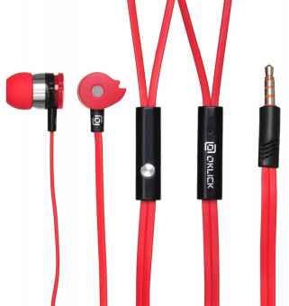 Гарнитура вкладыши Оклик HS-S-210 1.2м красный проводные в ушной раковине (D1R) - купить недорого с доставкой в интернет-магазине