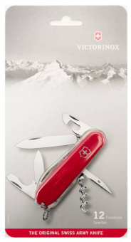 Нож перочинный Victorinox Spartan (1.3603.B1) 91мм 12функц. красный блистер - купить недорого с доставкой в интернет-магазине