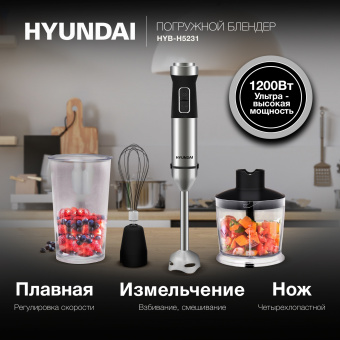 Блендер погружной Hyundai HYB-H5231 1200Вт черный - купить недорого с доставкой в интернет-магазине