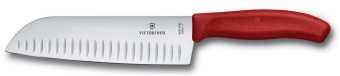 Нож кухонный Victorinox Swiss Classic (6.8521.17B) стальной сантоку лезв.170мм прямая заточка красный блистер - купить недорого с доставкой в интернет-магазине
