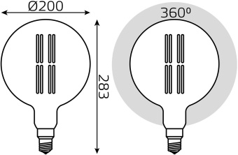 Лампа светодиодная Gauss Filament Vintage 6Вт цок.:E27 шар 220B 2700K св.свеч.бел.теп. (упак.:1шт) (154802118) - купить недорого с доставкой в интернет-магазине
