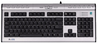 Клавиатура A4Tech KLS-7MUU серебристый/черный USB slim Multimedia - купить недорого с доставкой в интернет-магазине