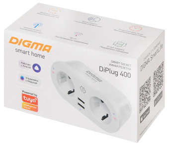 Умная розетка Digma DiPlug 400 EU Wi-Fi белый (TY1932) - купить недорого с доставкой в интернет-магазине