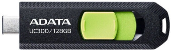 Флеш Диск A-Data 128Gb Type-C UC300 ACHO-UC300-128G-RBK/GN USB3.2 черный/зеленый - купить недорого с доставкой в интернет-магазине